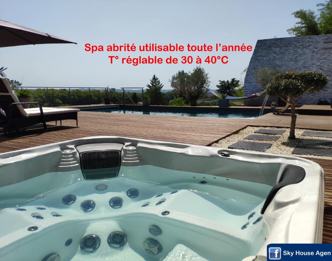 Sky House Agen Logement détente avec Spa Jacuzzi Sauna Hammam Extérieur photo