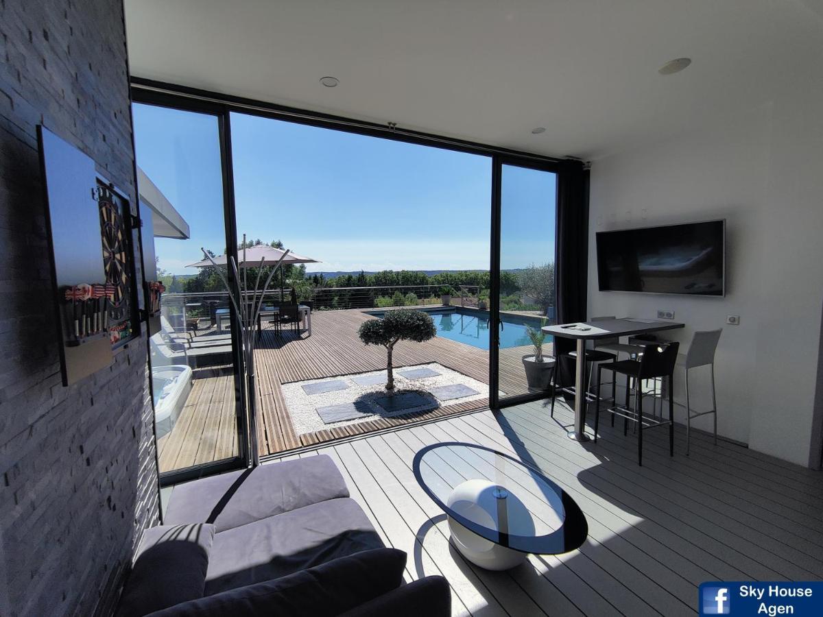 Sky House Agen Logement détente avec Spa Jacuzzi Sauna Hammam Extérieur photo